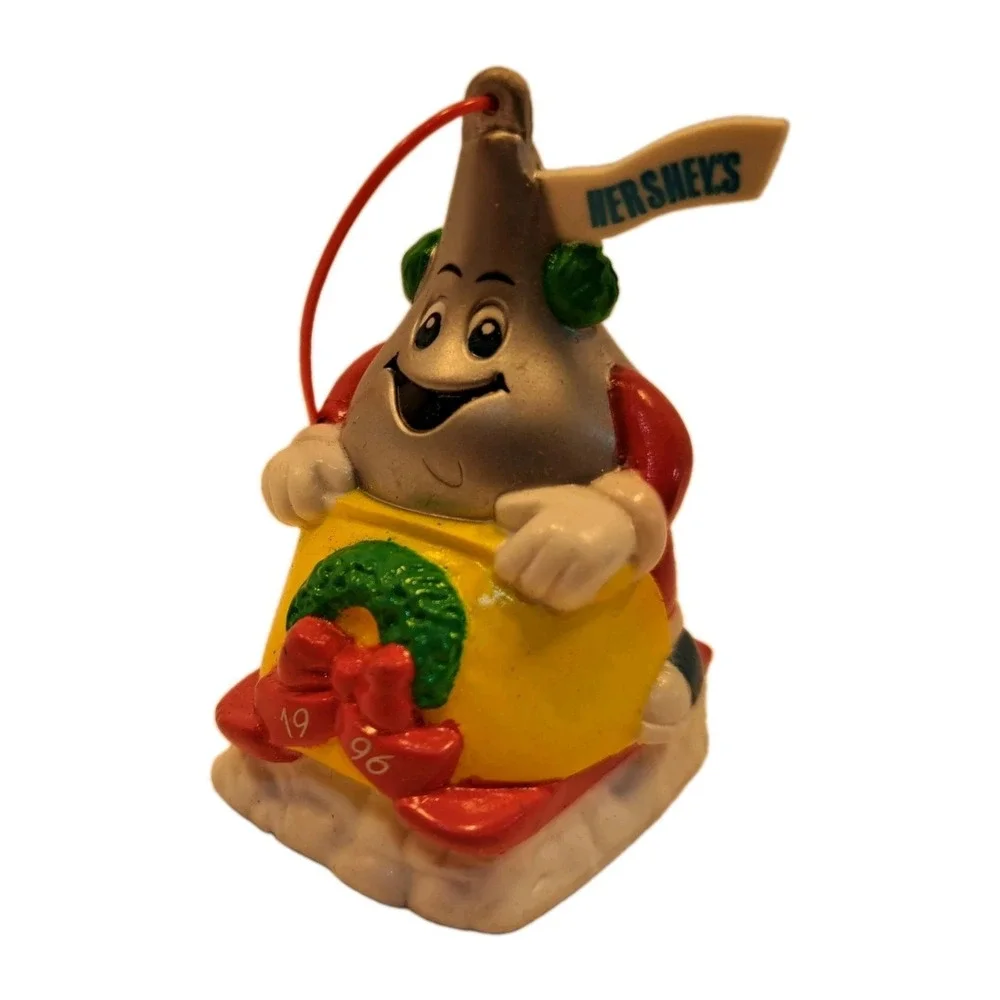 Vintage Hershey's Chocolate Kiss Christmas Ornament 1996 Vinyl Rubber Holiday